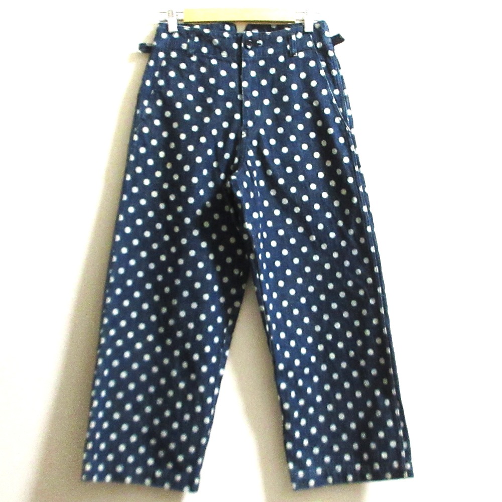 【中古】良品 COMME des GARCONS コムコム コムデギャルソン ドットプリント ワイド デニムパンツ ジーンズ サイズM ブルー レディース Luxs ブランド古着のリュクス