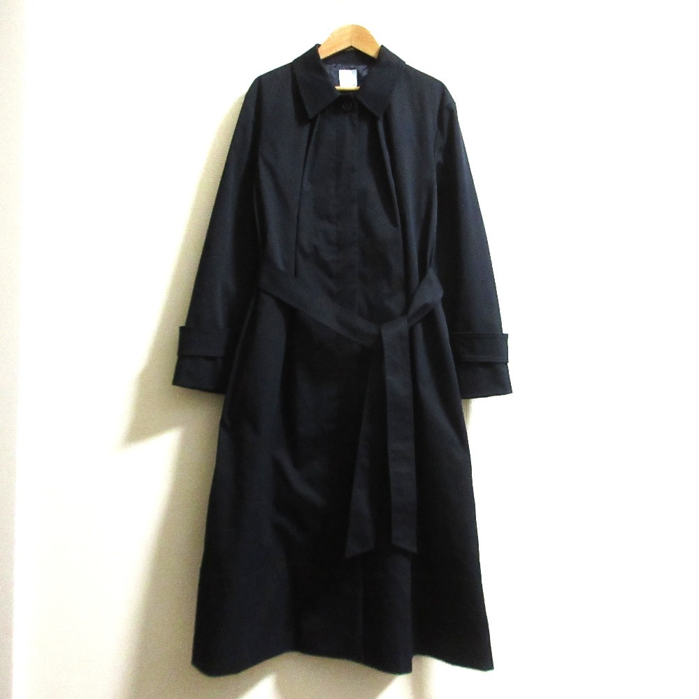 【中古】良品 24AW 組曲 クミキョク ライトトレンチ ステンカラーコート CMWXCW0942 サイズ3 ネイビー レディース Luxs ブランド古着のリュクス