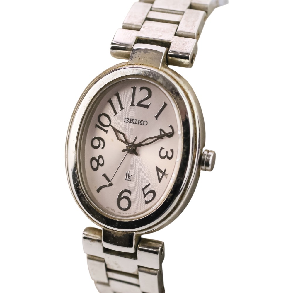 【中古】 SEIKO セイコー ルキア クォーツ アナログ 腕時計 1N01-0ET0 ライトピンク シルバーカラー レディース Luxs ブランド古着のリュクス