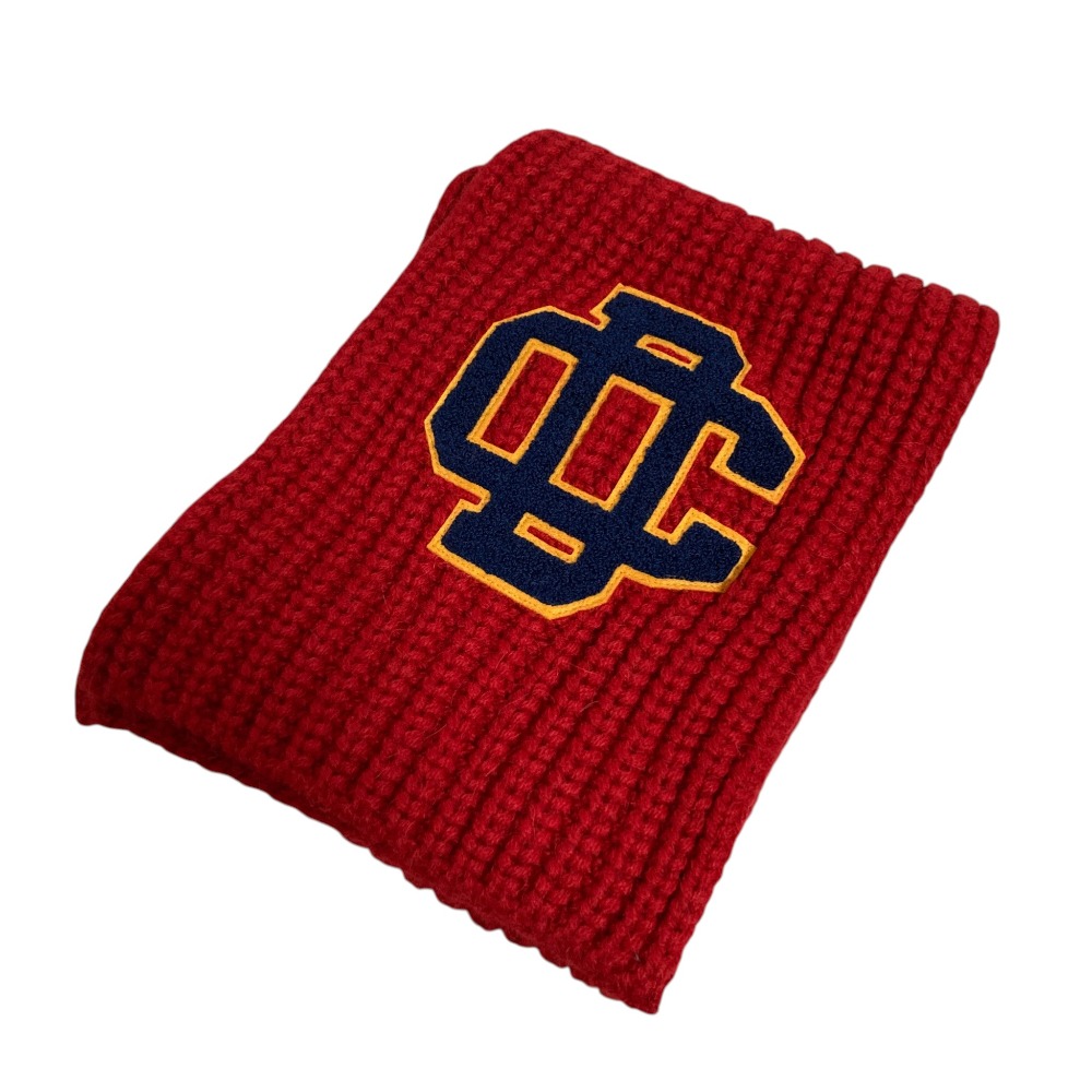 【中古】美品 DSQUARED2 ディースクエアード アルパカブレンド パッチ ニット マフラー レッド レディース Luxs ブランド古着のリュクス