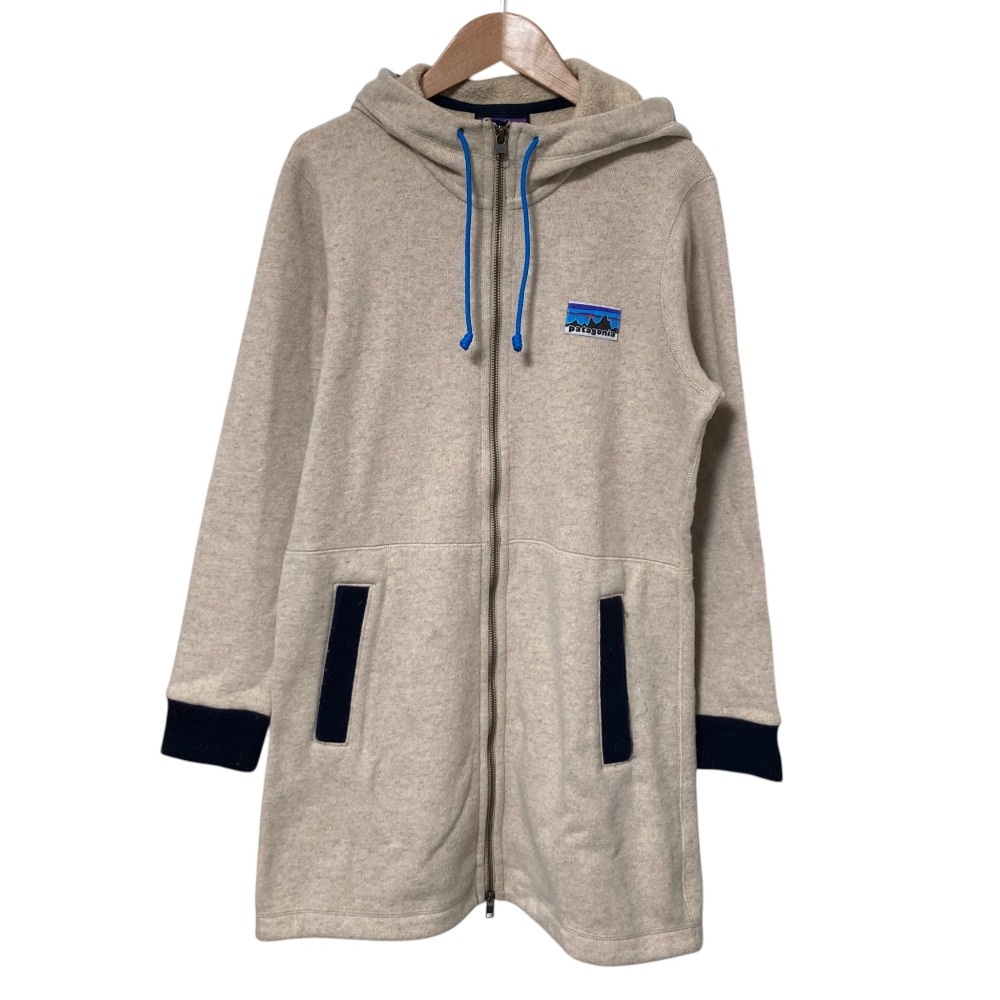 【中古】美品 patagonia パタゴニア Woolly Fleece Parka ロング ニットパーカー フーディ 26920 サイズS ベージュ レディース Luxs ブランド古着のリュクス