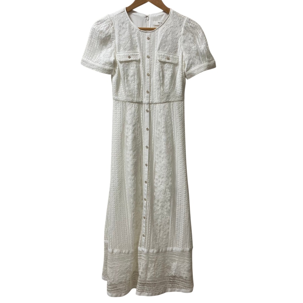 【中古】未使用 25SS Her lip to ハーリップトゥ Le Royal Monceau Lake Dress ハーフスリーブ ロングワンピース サイズS ホワイト レディース Luxs ブランド古着のリュクス