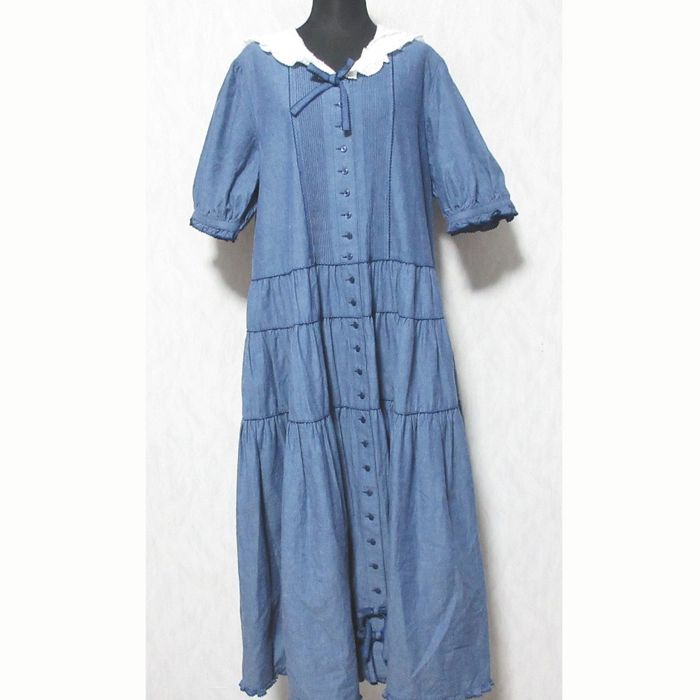 【中古】美品 PINK HOUSE ピンクハウス デニムセーラーワンピース A2151FAY316 インディゴブルー レディース Luxs ブランド古着のリュクス｜Luxs（ブランド古着のリュクス）