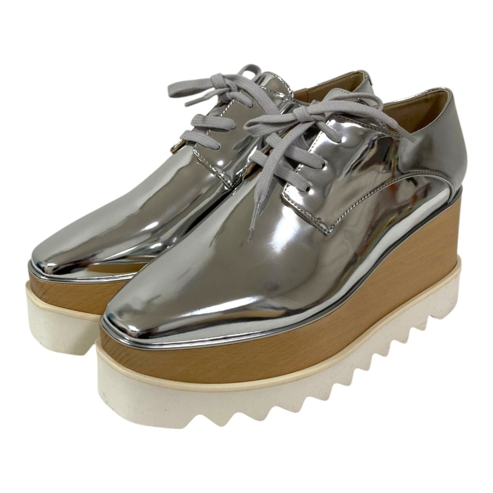 【中古】未使用 STELLA McCARTNEY ステラマッカトニー エリス プラットフォーム レースアップシューズ 37 約24cm シルバーカラー レディース Luxs ブランド古着のリュクス