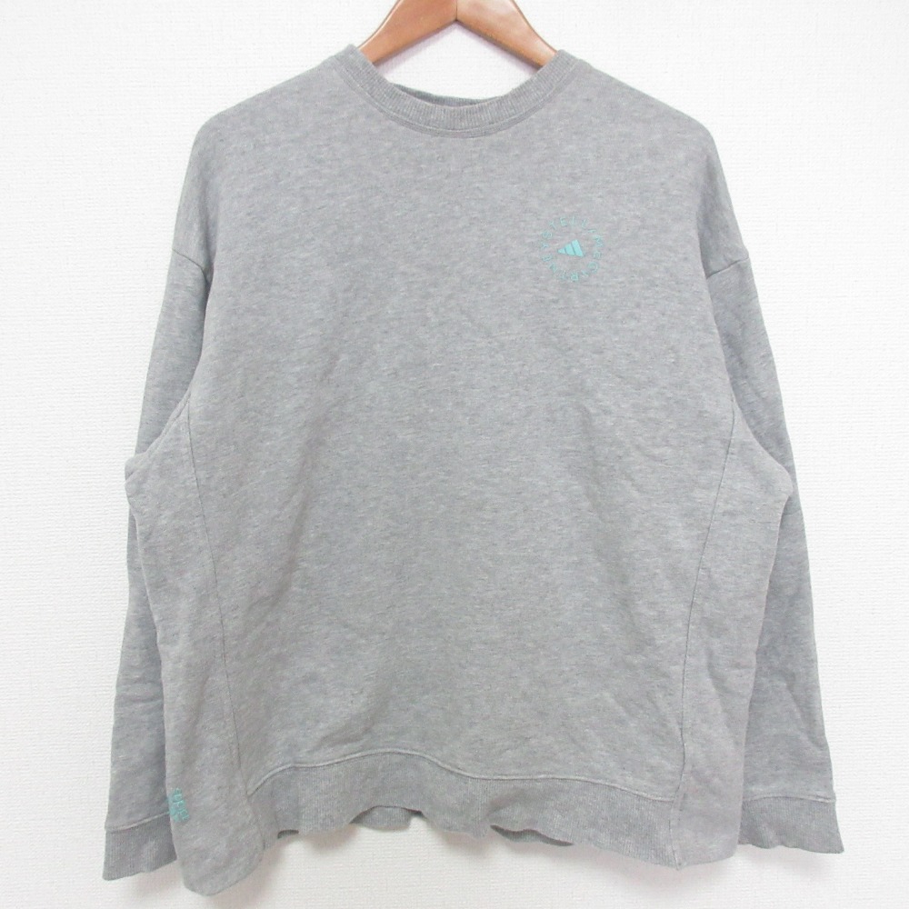 【中古】良品 adidas by STELLA McCARTNEY アディダス ステラマッカートニー コラボ ロゴプリント スウェット トレーナー サイズS グレー レディース Luxs ブランド古着のリュクス