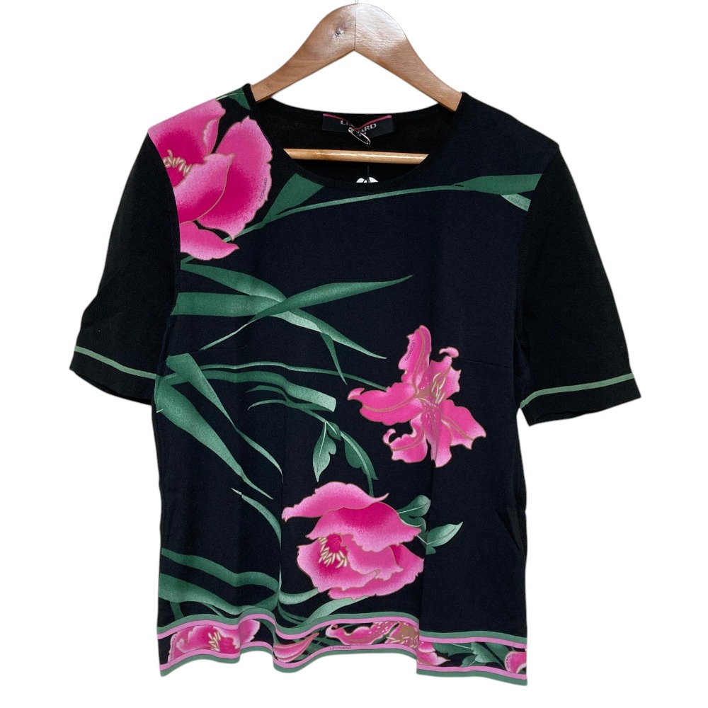 【中古】未使用 LEONARD FASHION レオナールファッション カンカンストレッチ フラワープリント ブラウス M ブラック レディース Luxs ブランド古着のリュクス 15,689円