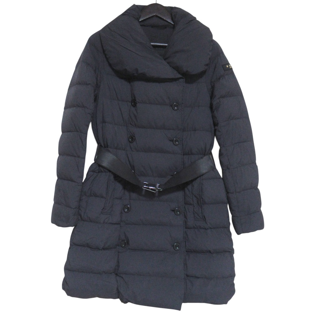 【中古】美品 TATRAS タトラス AGOGNA アゴーニャ ショールカラー ダブルブレスト ナイロン ダウンコート LTA19A4697 03 165/88A ブラック系 レディース Luxs ブランド古着のリュクス