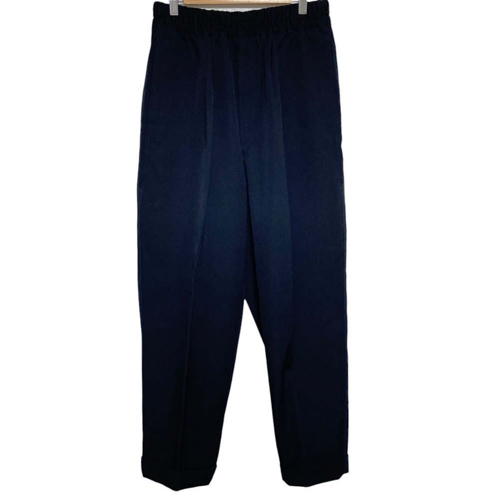 【中古】良品 COMME des GARCONS HOMME コムデギャルソンオム ウールギャバジン イージーワイドテーパードパンツ サイズM ネイビー メンズ Luxs ブランド古着のリュクス