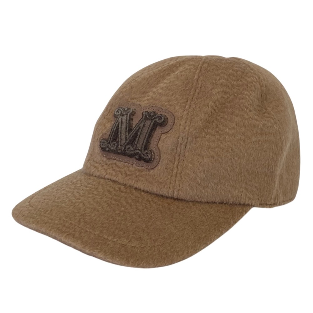 【中古】美品 MaxMara マックスマーラ グラム キャメル ベースボールキャップ ブラウン レディース Luxs ブランド古着のリュクス