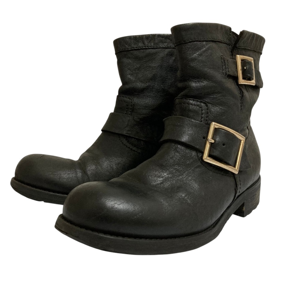 【中古】 JIMMY CHOO ジミーチュウ 定番モデル レザー エンジニアブーツ 36.5 23.5cm相当 ブラック レディース Luxs ブランド古着のリュクス