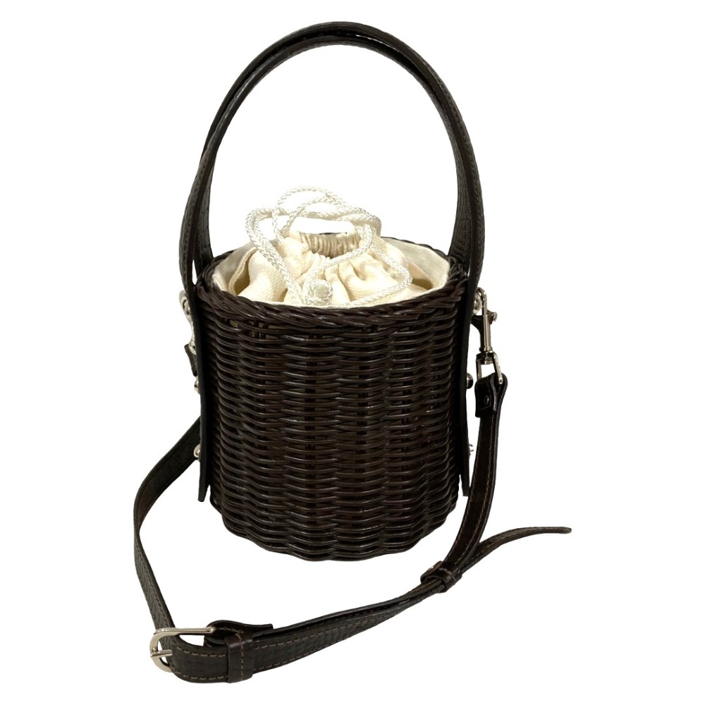 【中古】美品 WICKER WINGS ウィッカーウィング ドゥーズィエムクラス取り扱い ラタン 2WAY カゴバッグ ブラウン レディース Luxs ブランド古着のリュクス｜Luxs（ブランド古着のリュクス）