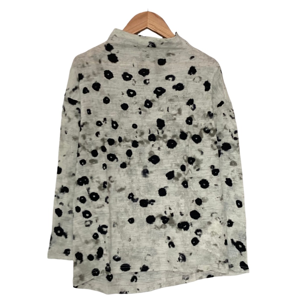 【中古】良品 pas de calais パドカレ ハイネック ウール ニット カットソー サイズ36 ブラック グレー レディース Luxs ブランド古着のリュクス