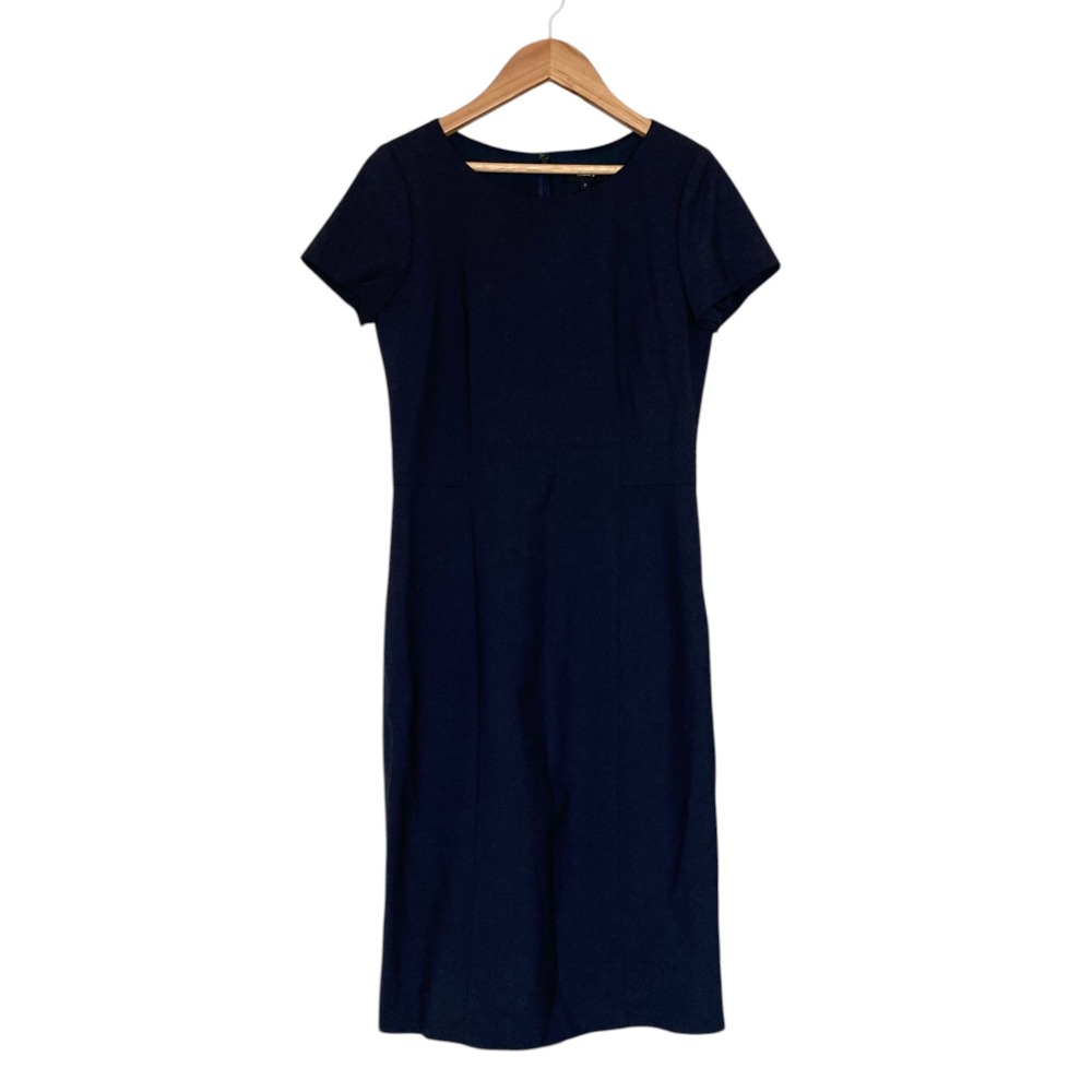 【中古】美品 Theory セオリー TAILOR NURIANA.L 半袖 ワンピース サイズ0 ネイビー レディース Luxs ブランド古着のリュクス