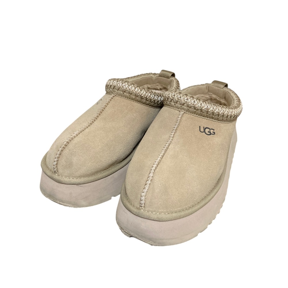 【中古】美品 UGG アグ TAZZ ムートン シューズ スリッポン 1122553 サイズUS7 24.0cm ベージュ レディース Luxs ブランド古着のリュクス