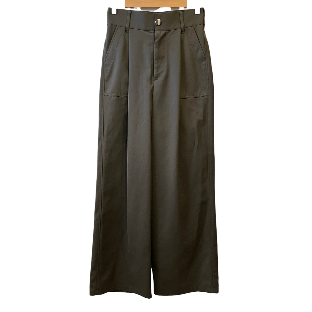 【中古】美品 24AW THE RERACS ザリラクス ワイドパンツ 24fw-rept-237l-esp サイズ38 カーキ レディース Luxs ブランド古着のリュクス
