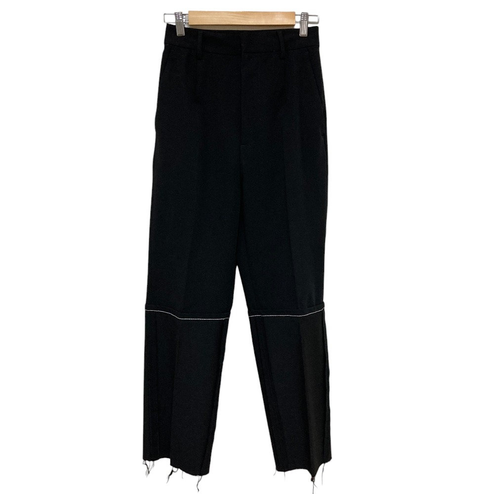 【中古】美品 23SS MM6 エムエムシックス メゾンマルジェラ 切替デザイン カットオフ パンツ サイズ36 ブラック レディース Luxs ブランド古着のリュクス