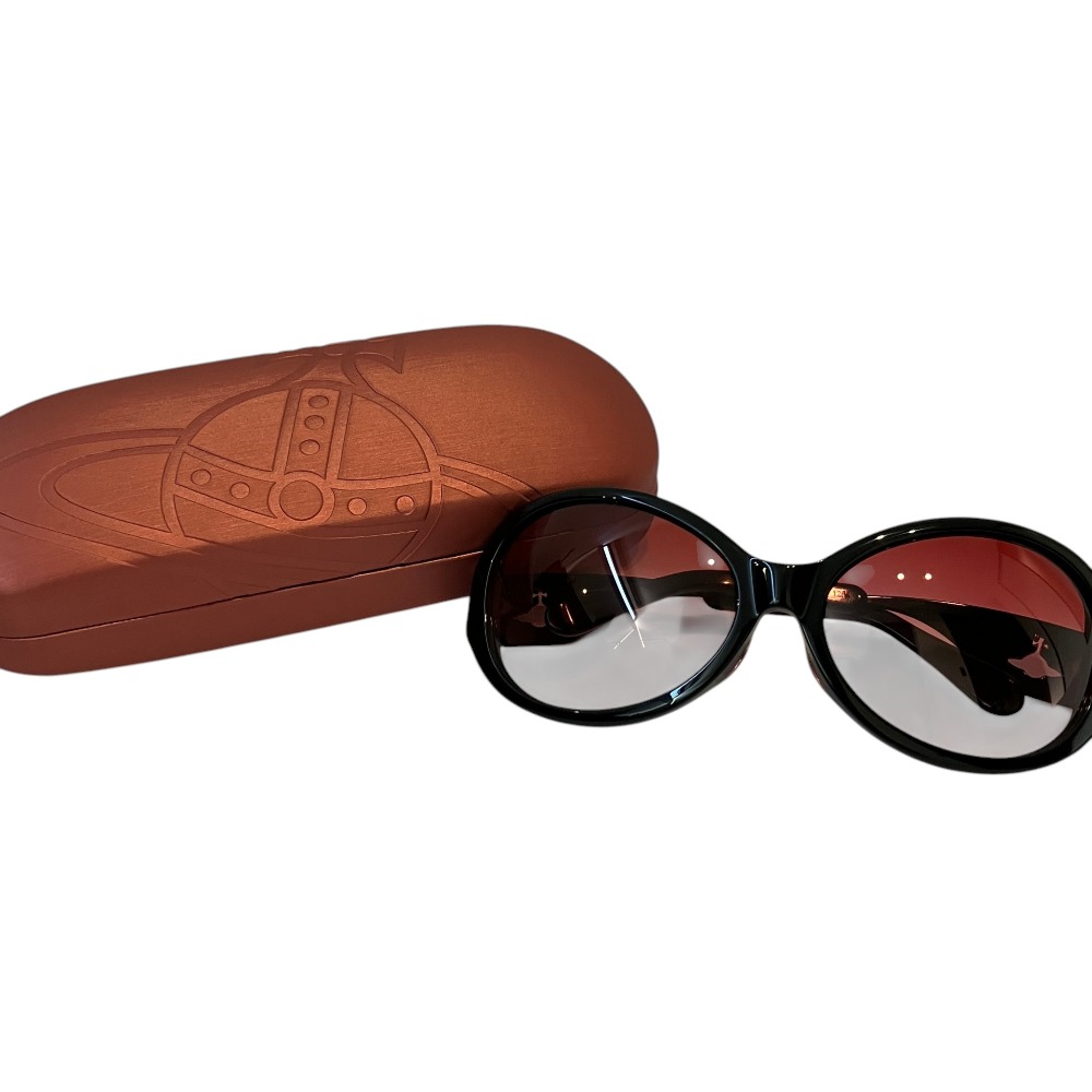 【中古】美品 Vivienne Westwood ヴィヴィアンウエストウッド オーブ オーバル サングラス VW-7723 ブラック レディース Luxs ブランド古着のリュクス