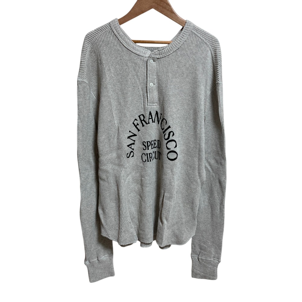 【中古】美品 GOOD GRIEF グッドグリーフ SFSC PRINTED HENLEY NECK TOP サーマルトップス Tシャツ フリーサイズ グレー レディース Luxs ブランド古着のリュクス｜Luxs（ブランド古着のリュクス）