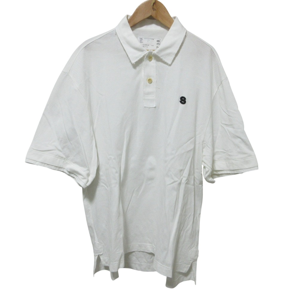 【中古】良品 sacai サカイ S pique polo Shirt 半袖 鹿の子 ポロシャツ 22-02738M 2 ホワイト メンズ Luxs ブランド古着のリュクス