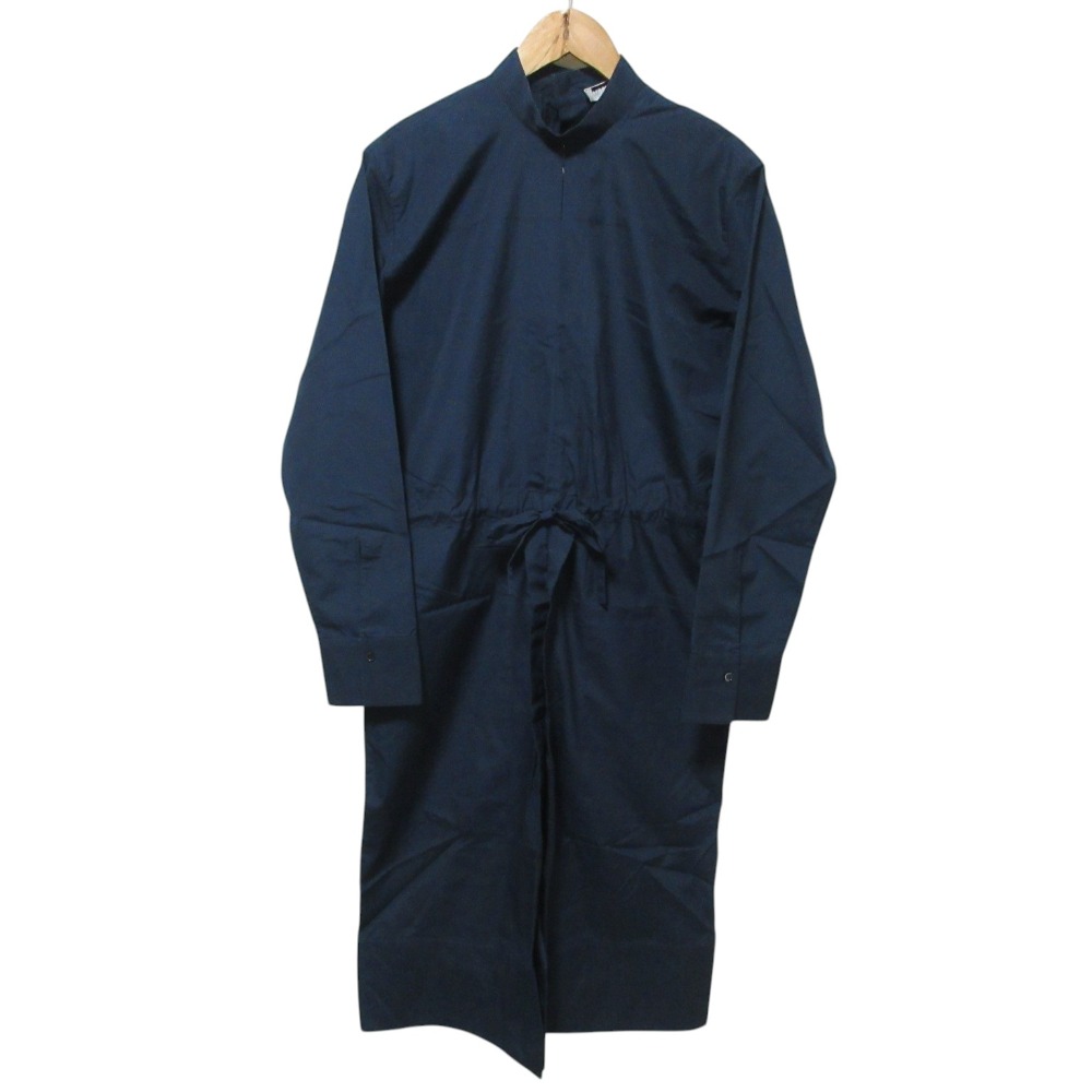 【中古】美品 クリーニング済 JIL SANDER ジルサンダー 長袖 コットン シャツワンピース 34 ネイビー レディース Luxs ブランド古着のリュクス｜Luxs（ブランド古着のリュクス）