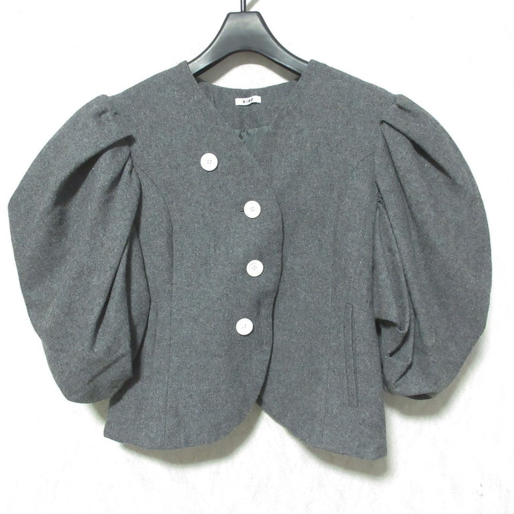 【中古】美品 RIKO リコ Jackie blouse ジャッキー ブラウス ジャケット 3243307-SI サイズF グレー レディース Luxs ブランド古着のリュクス