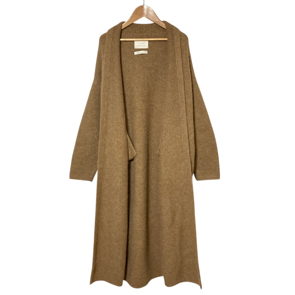 【中古】美品 Lauren Manoogian ローレンマヌージアン ROBE KNITコート ロングニットカーディガン サイズ1 ブラウンベージュ レディース Luxs ブランド古着のリュクス