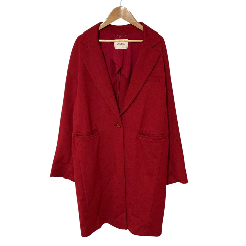【中古】美品 DOROTHEE SCHUMACHER ドロシーシューマッハ テーラードコート チェスターコート サイズ2 レッド レディース Luxs ブランド古着のリュクス