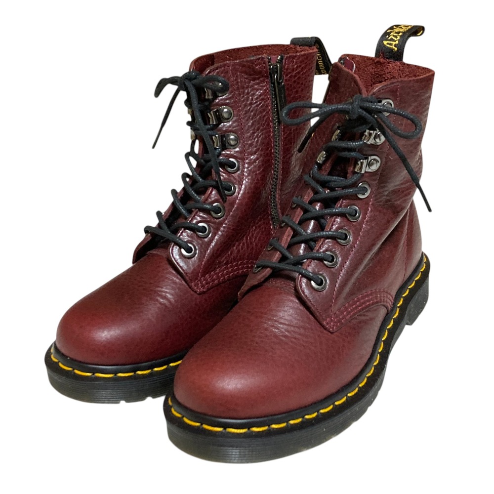 【中古】良品 DR. MARTENS ドクターマーチン 1460 PM サイドジップ レースアップブーツ UKサイズ4 23cm相当 ワイン レディース Luxs ブランド古着のリュクス