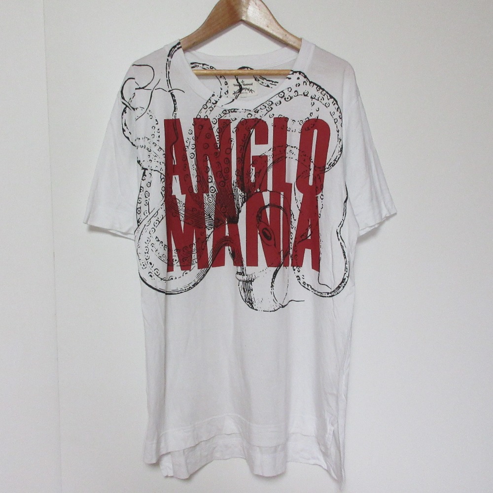 【中古】美品 VivienneWestwood ANGLOMANIA ヴィヴィアンウエストウッド アングロマニア 半袖Tシャツ 15-01-371030 サイズ38 ホワイト レディース Luxs ブランド古着のリュクス