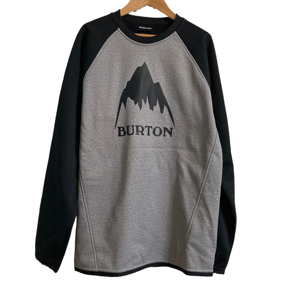 【中古】美品 BURTON バートン ロゴプリント ラグランスウェット Sサイズ ブラック メンズ Luxs ブランド古着のリュクス