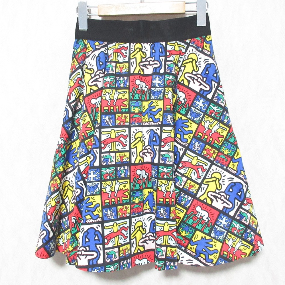 【中古】良品 Keith Haring × alice + olivia キースヘリング アリスオリビア 総柄 フレアスカート サイズ0 マルチカラー レディース Luxs ブランド古着のリュクス 4,777円
