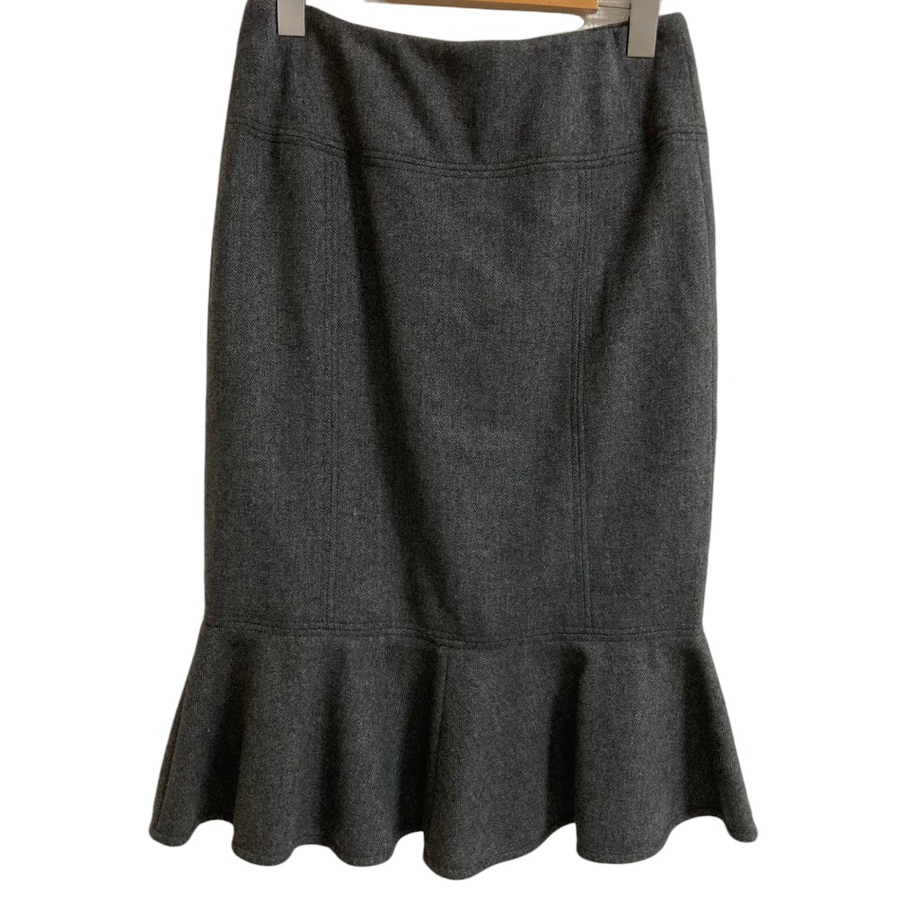 【中古】美品 DOLCE\u0026GABBANA ドルチェアンドガッバーナ ヘリンボーン ウールマーメイドスカート サイズ38 グレー レディース Luxs ブランド古着のリュクス