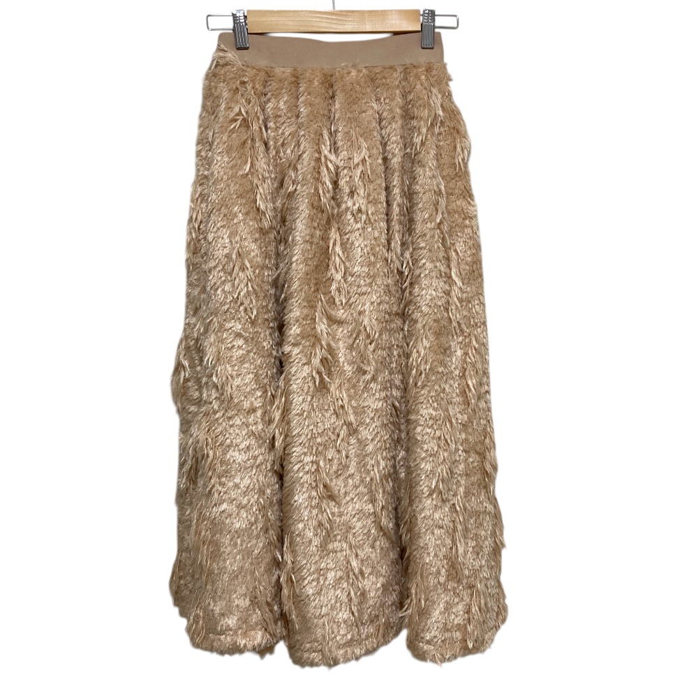 【中古】美品 23AW SEVEN TEN by MIHO KAWAHITO セブンテンバイミホカワヒト フェザーヤーンフレアスカート 7A309 サイズS ベージュ レディース Luxs ブランド古着のリュクス