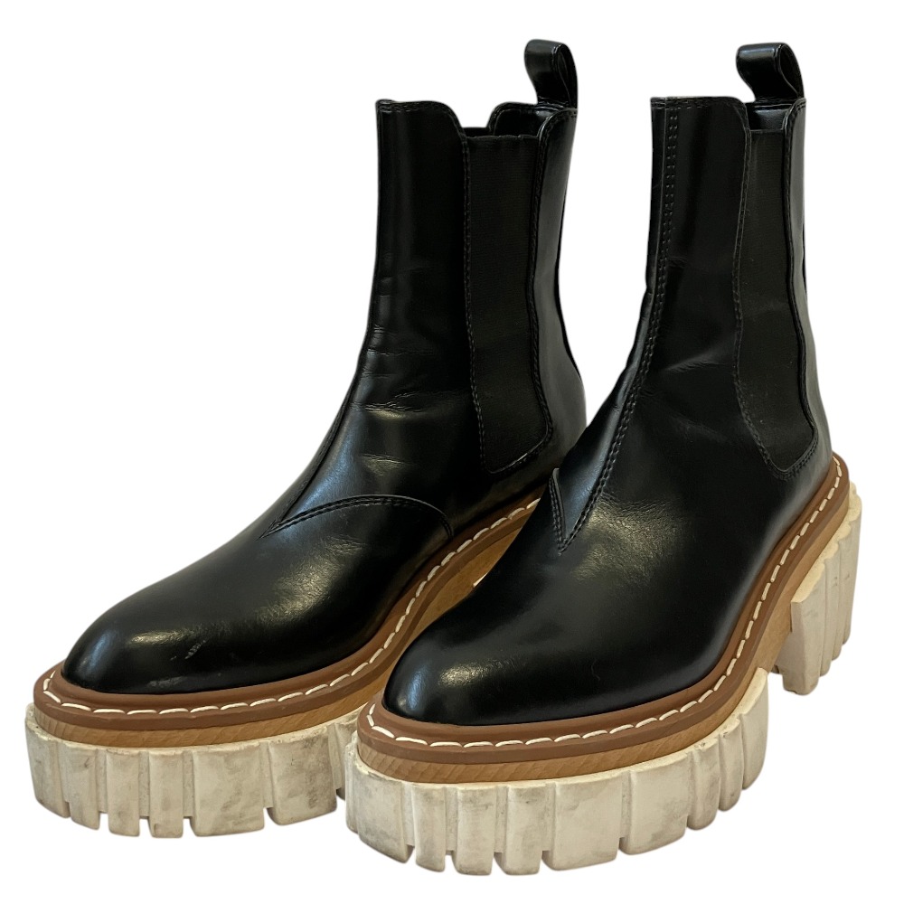 【中古】良品 STELLA McCARTNEY ステラマッカートニー エミリー プラットフォーム チェルシーブーツ 37 ブラック レディース Luxs ブランド古着のリュクス