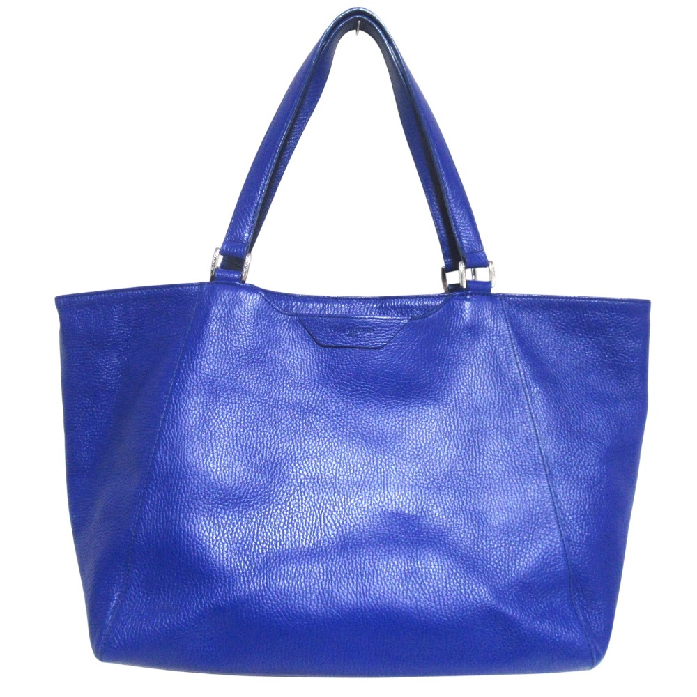 【中古】美品 PELLE MORBIDA ペッレモルビダ シュリンクレザー トートバッグ ショルダーバッグ ブルー メンズ Luxs ブランド古着のリュクス|Luxs(ブランド古着のリュクス)