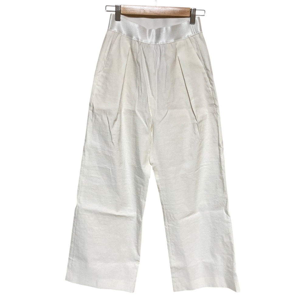 【中古】未使用 25SS MUSE de Deuxieme classe ミューズドゥドゥーズィーエムクラス ストレッチツイル タックパンツ 25030500419010 34 ホワイト レディース Luxs ブランド古着のリュクス