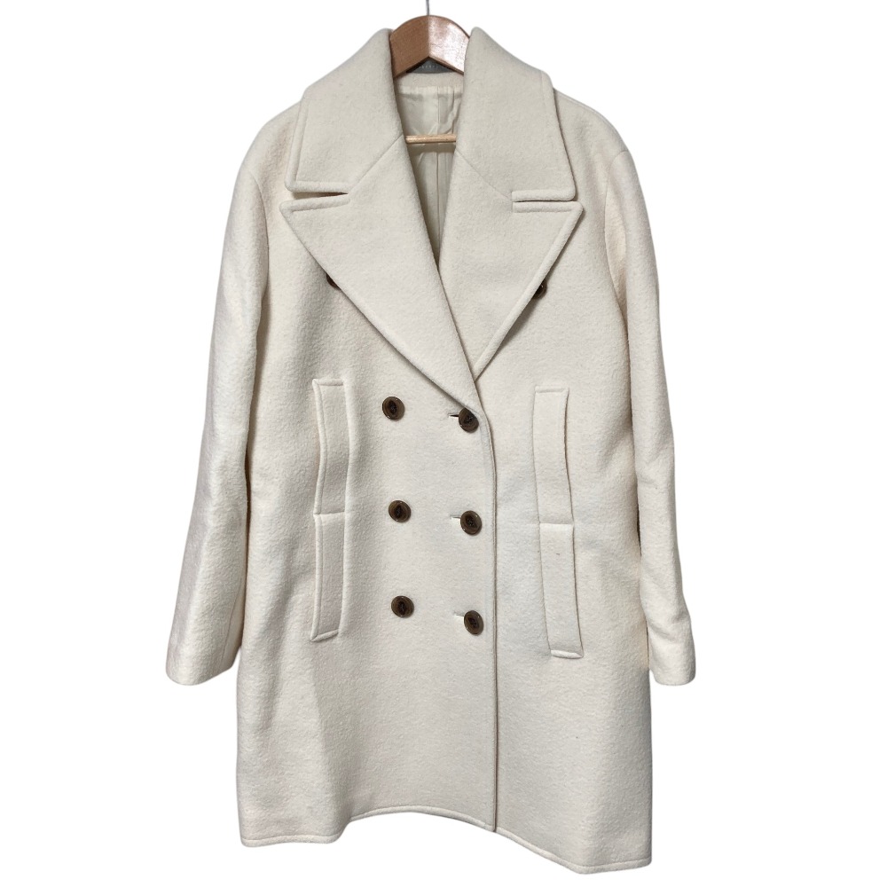 【中古】美品 23AW Theory luxe セオリーリュクス JUPITER LEANOR ピーコート サイズ38 ホワイト レディース Luxs ブランド古着のリュクス