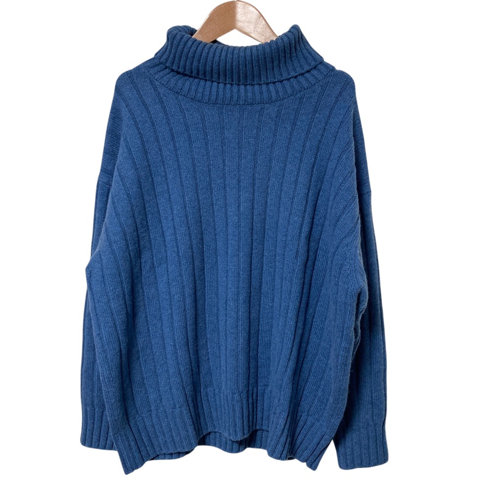 【中古】美品 ebure エブール ロンハーマン別注 Low Gauge Cashmere Turtle Neck Pullover セーター 3610800435 ブルー レディース Luxs ブランド古着のリュクス｜Luxs（ブランド古着のリュクス）