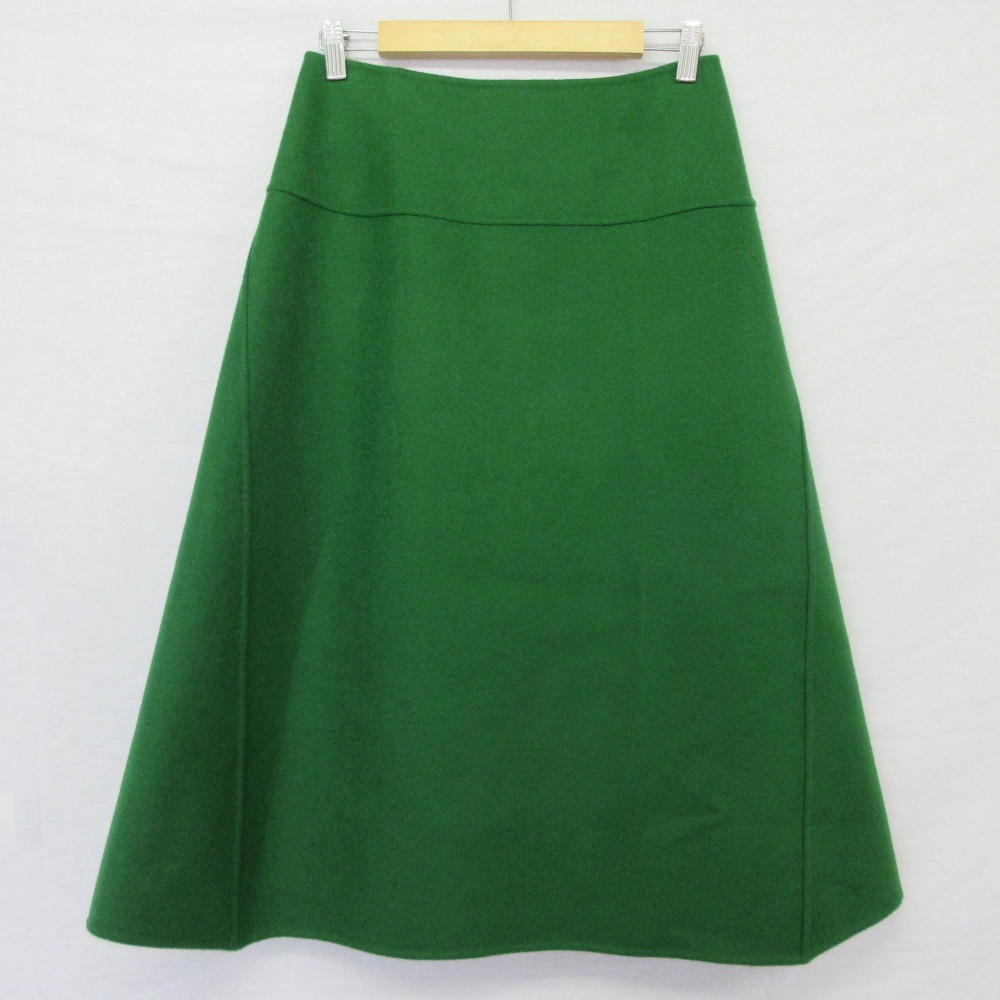 【中古】美品 Drawer ドゥロワー バックジップ ミモレ丈 フレアスカート  6524-234-1375 サイズ40 グリーン レディース Luxs ブランド古着のリュクス
