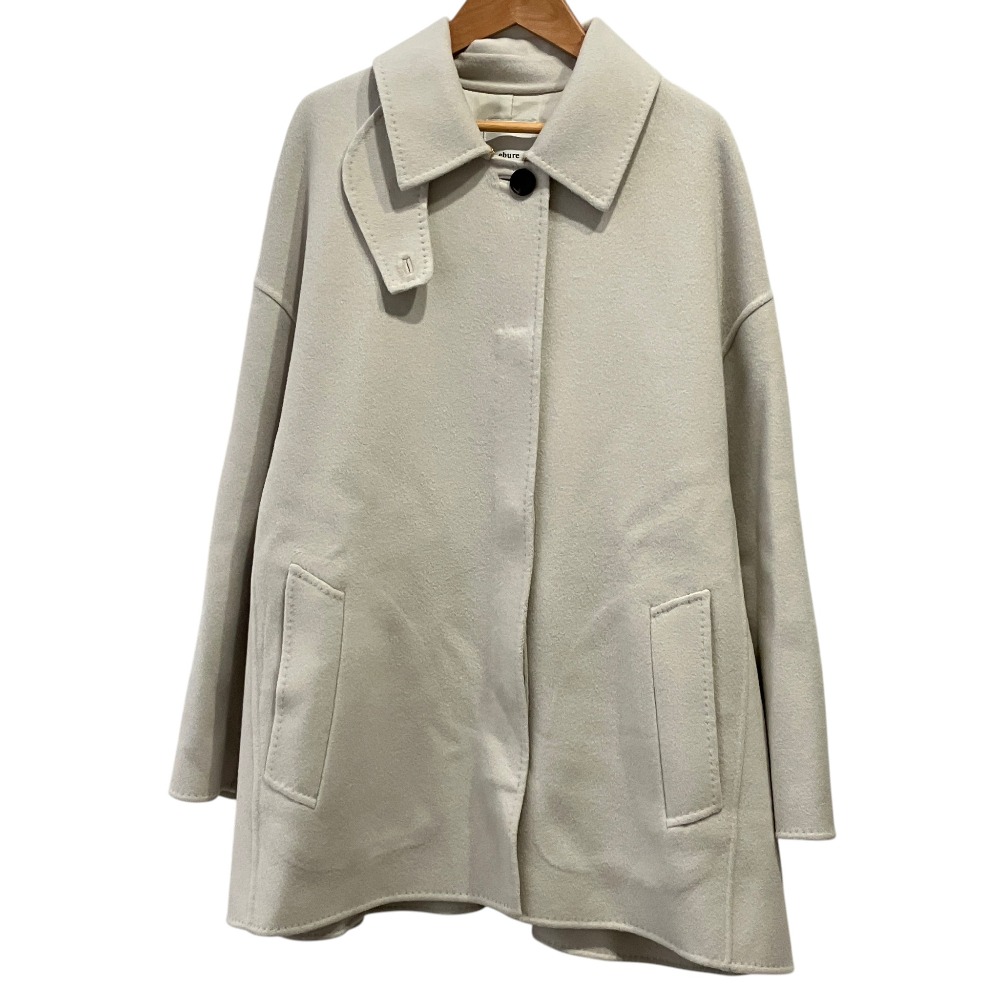 【中古】美品 ebure エブール リュクスシャルムビーバー ステンカラーショートコート 4210200004 サイズ38 アイボリー レディース Luxs ブランド古着のリュクス｜Luxs（ブランド古着のリュクス）