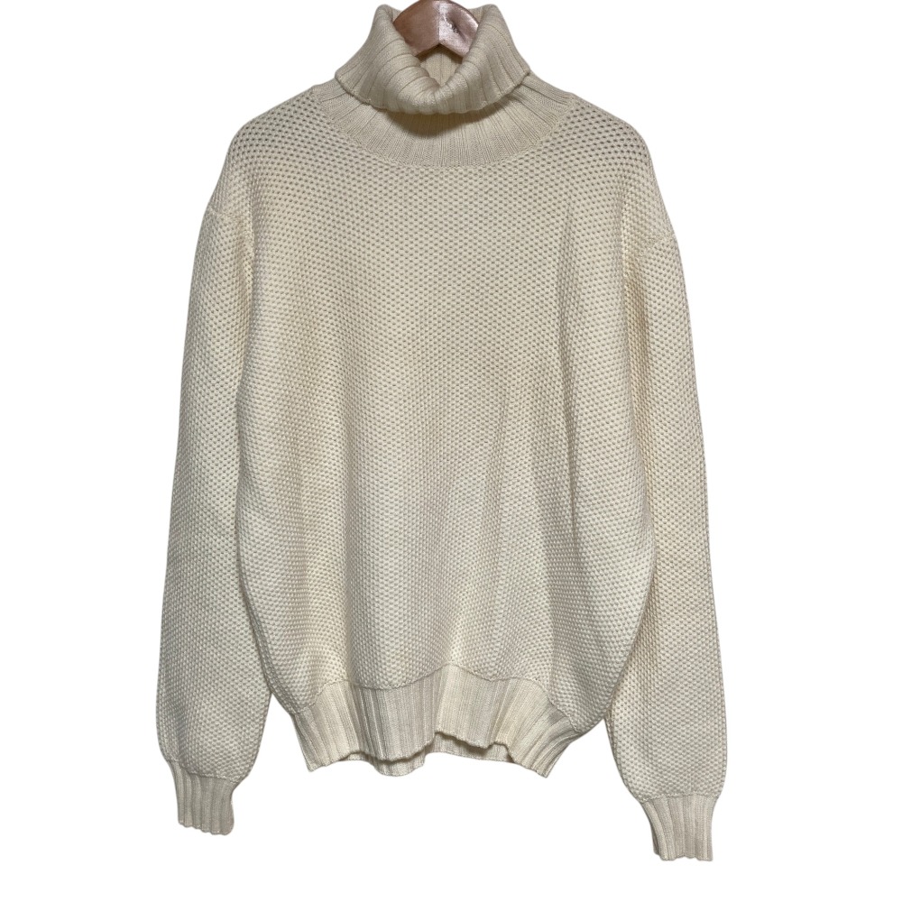 【中古】 FILIPPO DE LAURENTIIS フィリッポデローレンティス タートルネック ニット セーター 52 ホワイト メンズ Luxs ブランド古着のリュクス|Luxs(ブランド古着のリュクス)