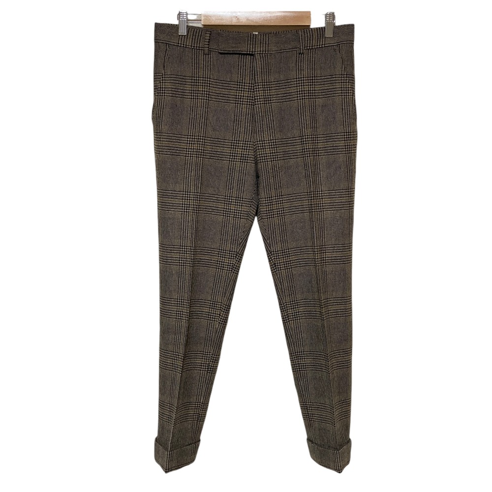 【中古】 TOMFORD トムフォード ウールカシミヤ グレンチェック スラックスパンツ 48 ブラウン メンズ Luxs ブランド古着のリュクス｜Luxs（ブランド古着のリュクス）