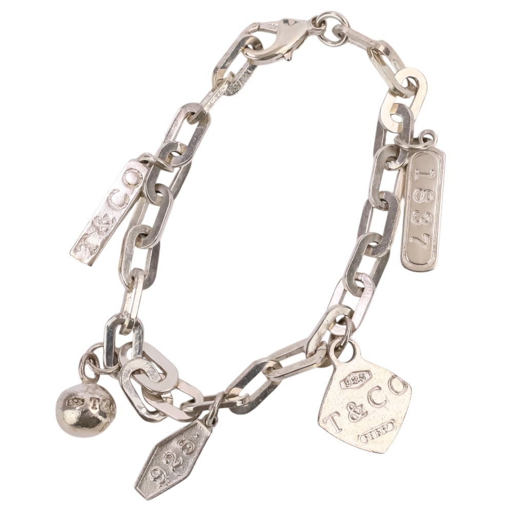 【中古】美品 Tiffany & Co. ティファニー 1837 5チャーム チェーンブレスレット SV925 シルバー メンズ レディース Luxs ブランド古着のリュクス｜Luxs（ブランド古着のリュクス） 27,950円