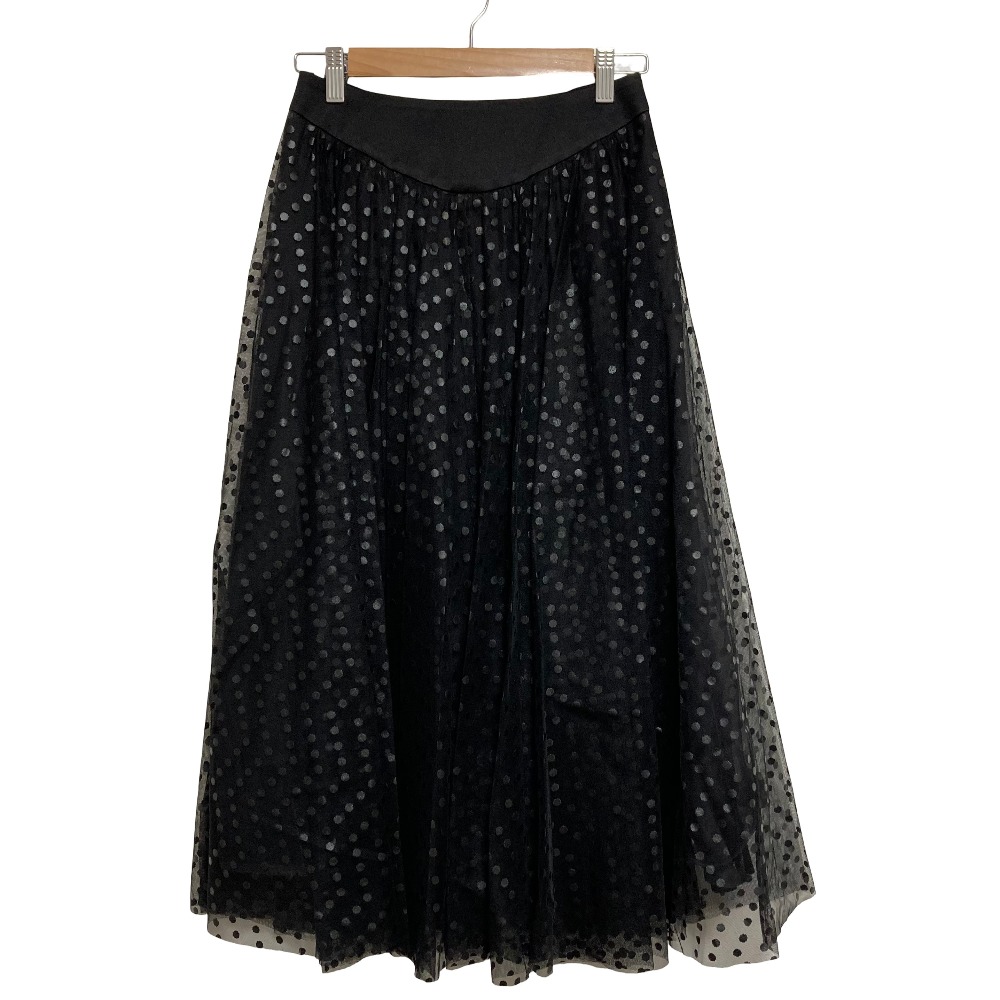 【中古】美品 BORDERS at BALCONY ボーダーズアットバルコニー TULLE DOTS SKIRT チュールロングスカート BD2311-3H-42 サイズ36 ブラック レディース Luxs ブランド古着のリュクス｜Luxs（ブランド古着のリュクス）