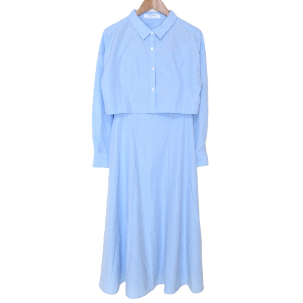 【中古】美品 25SS Her lip to ハーリップトゥ Draped Shirt Dress Set ブラウス ワンピース セットアップ 1251305070 S ライトブルー レディース Luxs ブランド古着のリュクス