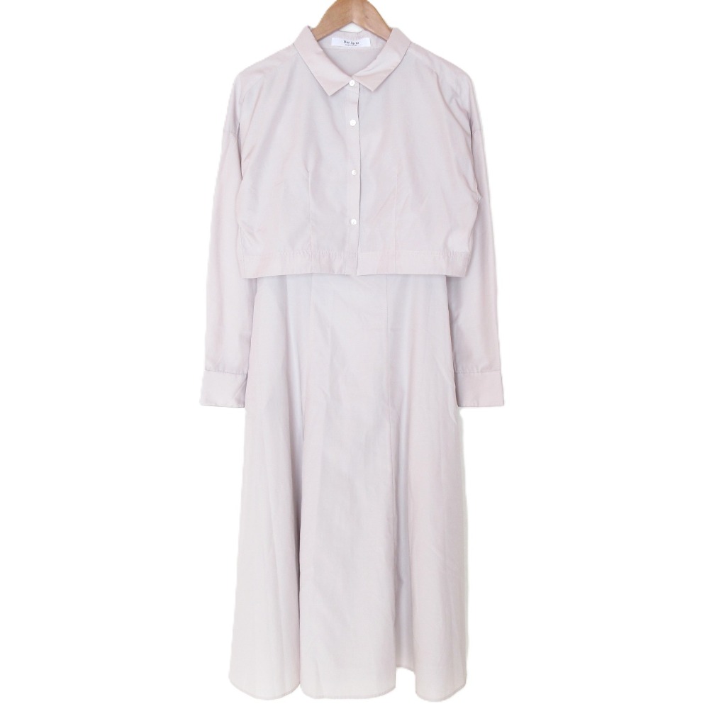 【中古】美品 25SS Her lip to ハーリップトゥ Draped Shirt Dress Set ブラウス ワンピース アンサンブル セットアップ 1251305070 S グレー レディース Luxs ブランド古着のリュクス