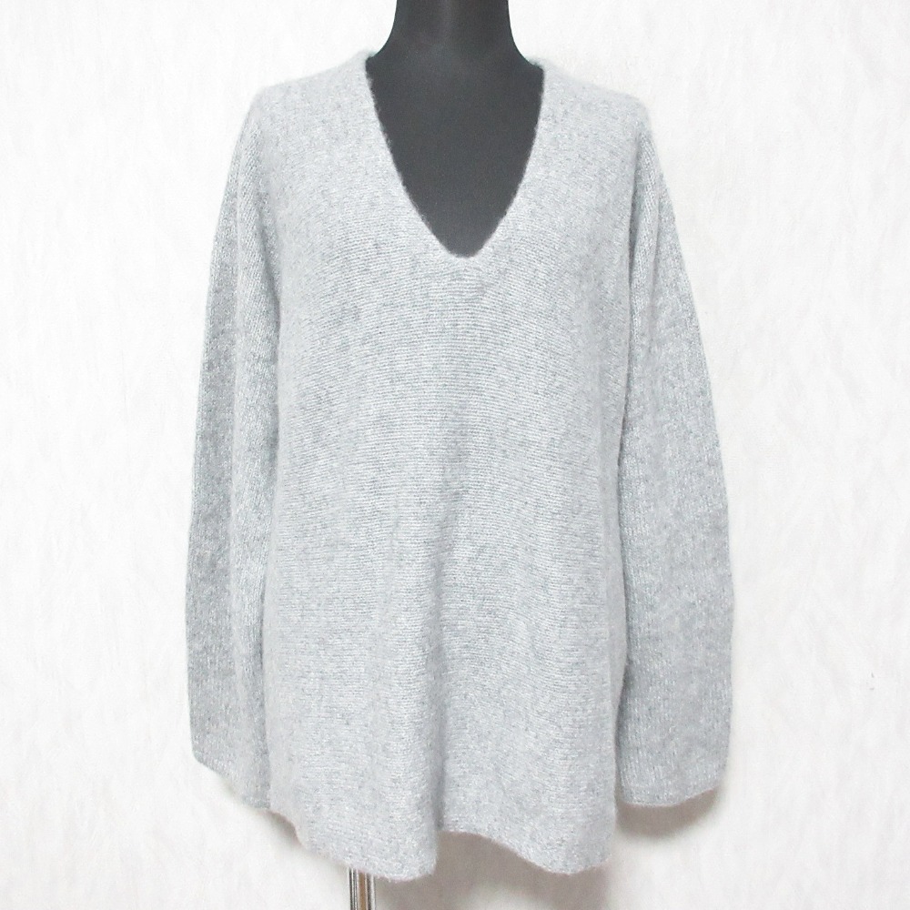 【中古】美品 Theory セオリー CASHMERE OVSZ VNECK カシミヤ ニットセーター サイズS グレー レディース Luxs ブランド古着のリュクス｜Luxs（ブランド古着のリュクス） 7,475円