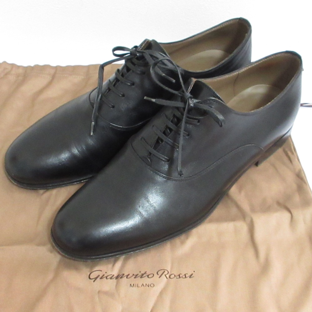 【中古】良品 Gianvito Rossi ジャンヴィトロッシ レザー ビジネスシューズ ドレスシューズ 42.5 27.5cm相当 ブラック メンズ Luxs ブランド古着のリュクス｜Luxs（ブランド古着のリュクス）