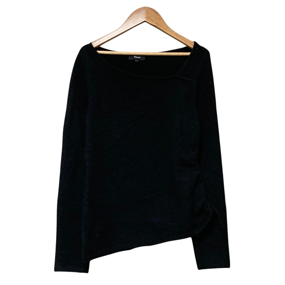 【中古】美品 25AW Theory セオリー ASTOR WOOL ASYMMETRIC TOP アシンメトリー ニット セーター S ブラック レディース Luxs ブランド古着のリュクス｜Luxs（ブランド古着のリュクス）