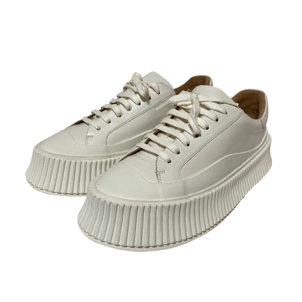【中古】新品同様 JIL SANDER ジルサンダー プラットフォーム スニーカ JS32108A サイズ38 24.7cm相当 ホワイト レディース Luxs ブランド古着のリュクス｜Luxs（ブランド古着のリュクス）